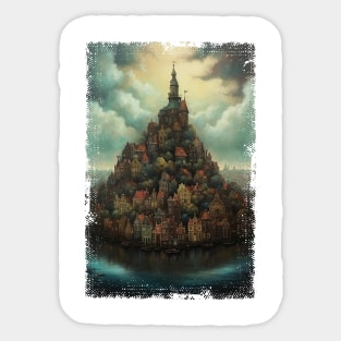 Steampunk Amsterdam Skyline Sticker